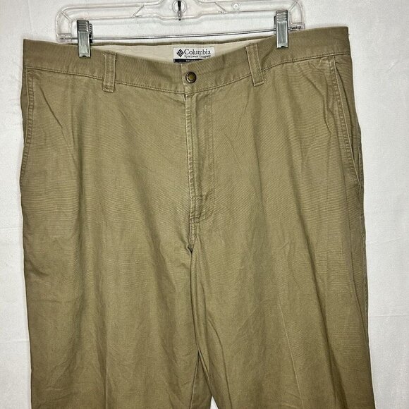 Columbia Heavy Duty Straight Leg Pants Men's Size 36x30 Dark Tan Brown - Picture 2 of 8